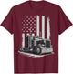 Trucker USA American Flag Truck Driver Patriotic 4th Of July T-Shirt - T-Shirt | Maroon