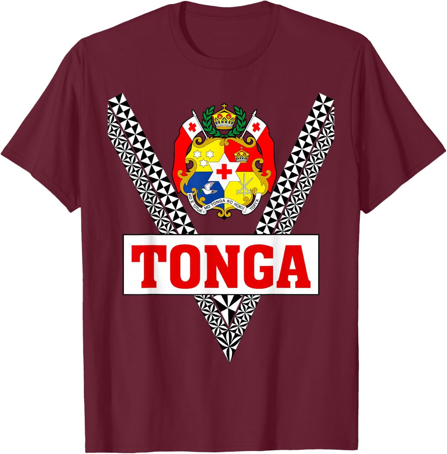 Mate Ma'a Tonga - Sila Tonga - Tongan Design T-Shirt - T-Shirt | Maroon