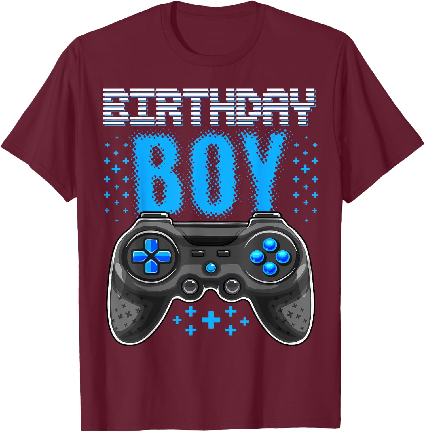 Birthday Boy Video Game Controller Birthday Gamer Gift Boys T-Shirt - T-Shirt | Maroon