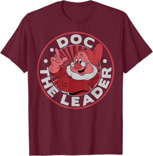 Disney Snow White Doc The Leader Circle Graphic T-Shirt - T-Shirt | Maroon