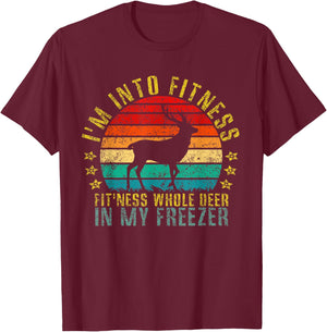 This I'm into Fitness... Fit'ness Whole Deer Funny Retro T-Shirt - T-Shirt | Maroon