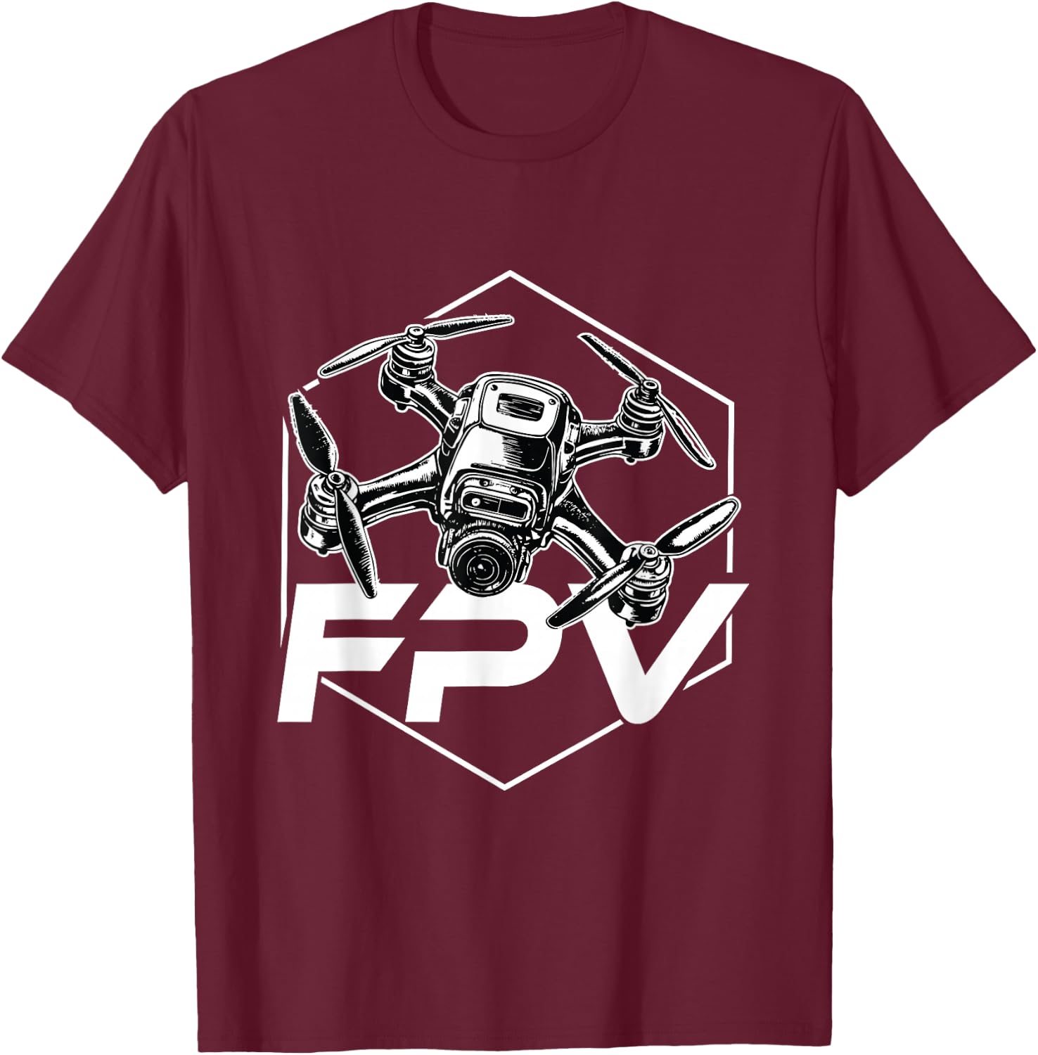 FPV Quadcopter RPV Pilot Drone Racing T-Shirt - T-Shirt | Maroon