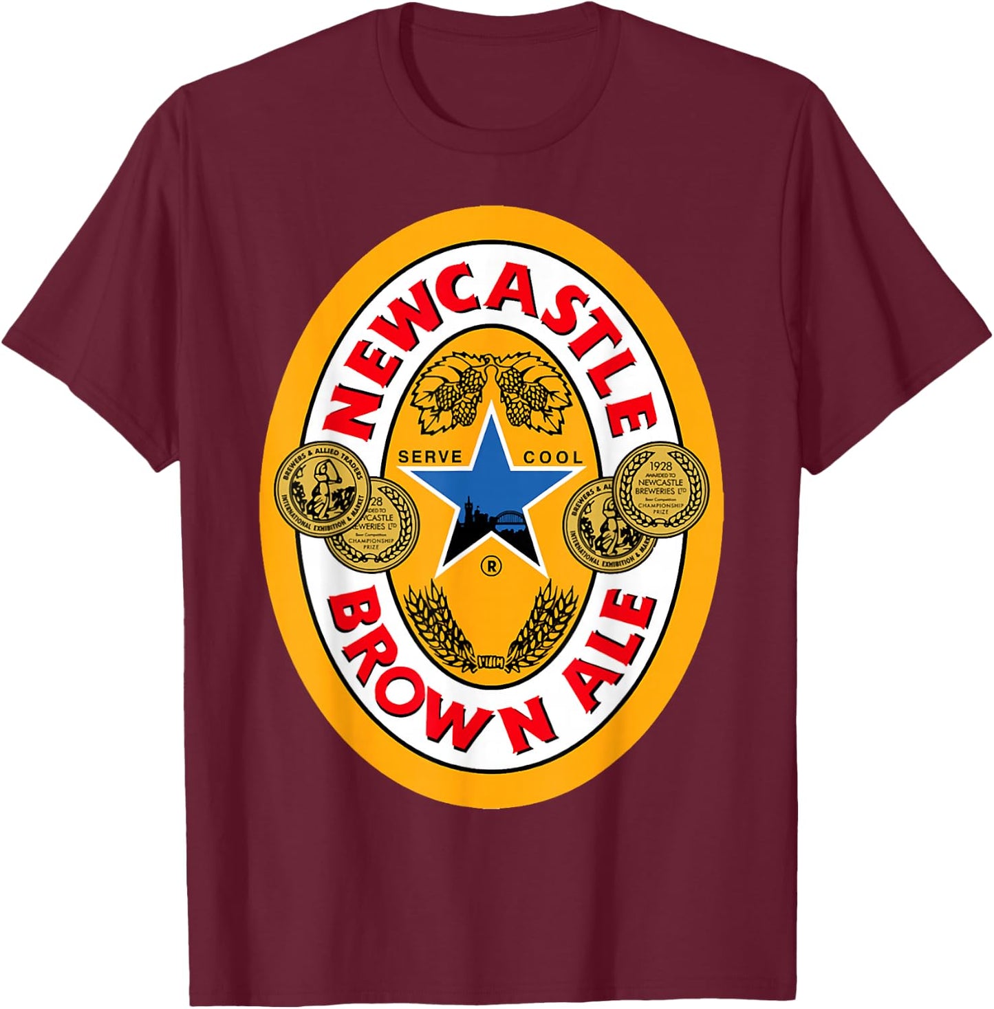 N.ewcastle funny b.rown a.le b.eer T-Shirt - T-Shirt | Maroon
