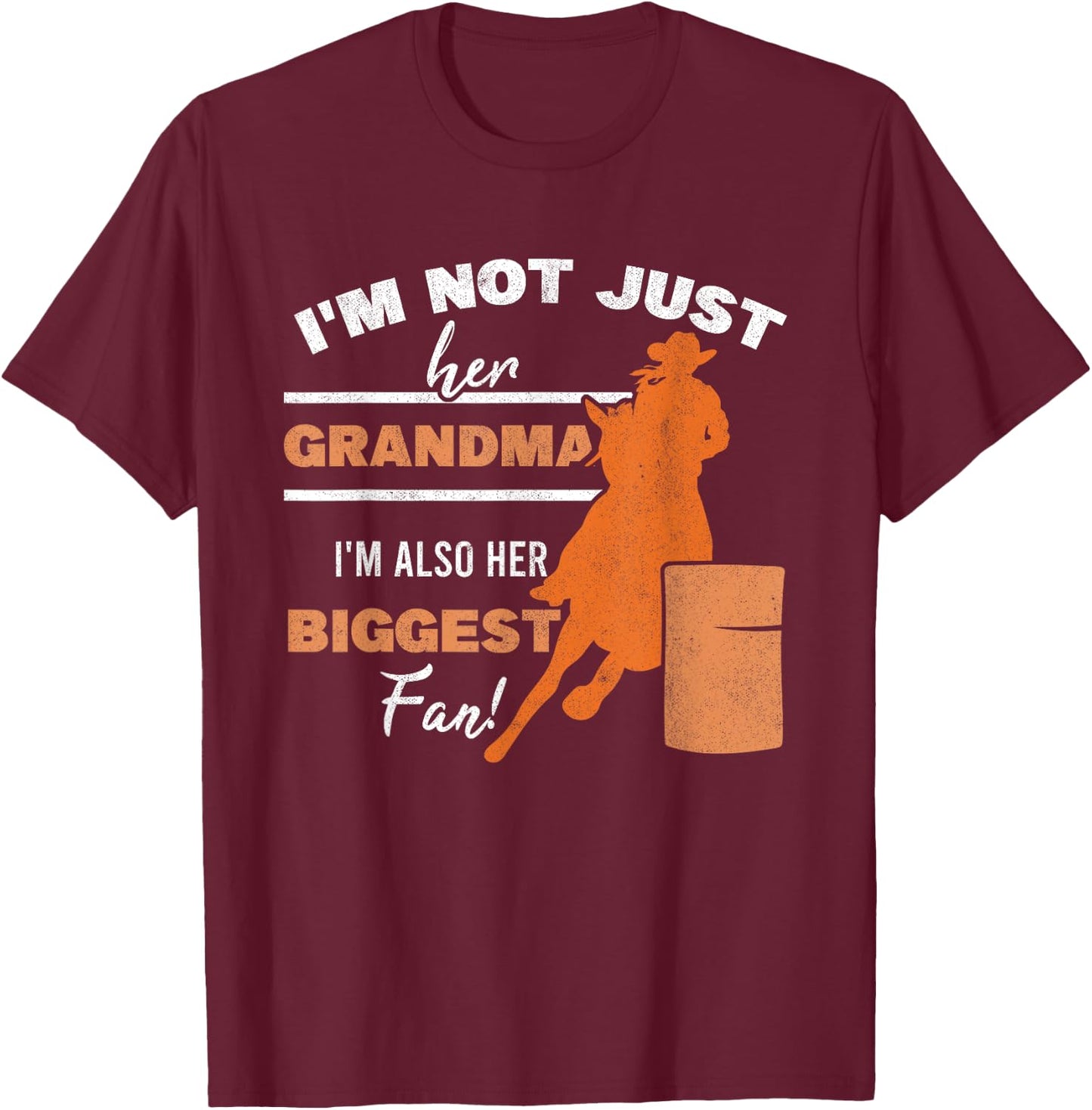 Barrel Racer Fan Grandma Grandmother Horse Barrel Racing T-Shirt - T-Shirt | Maroon