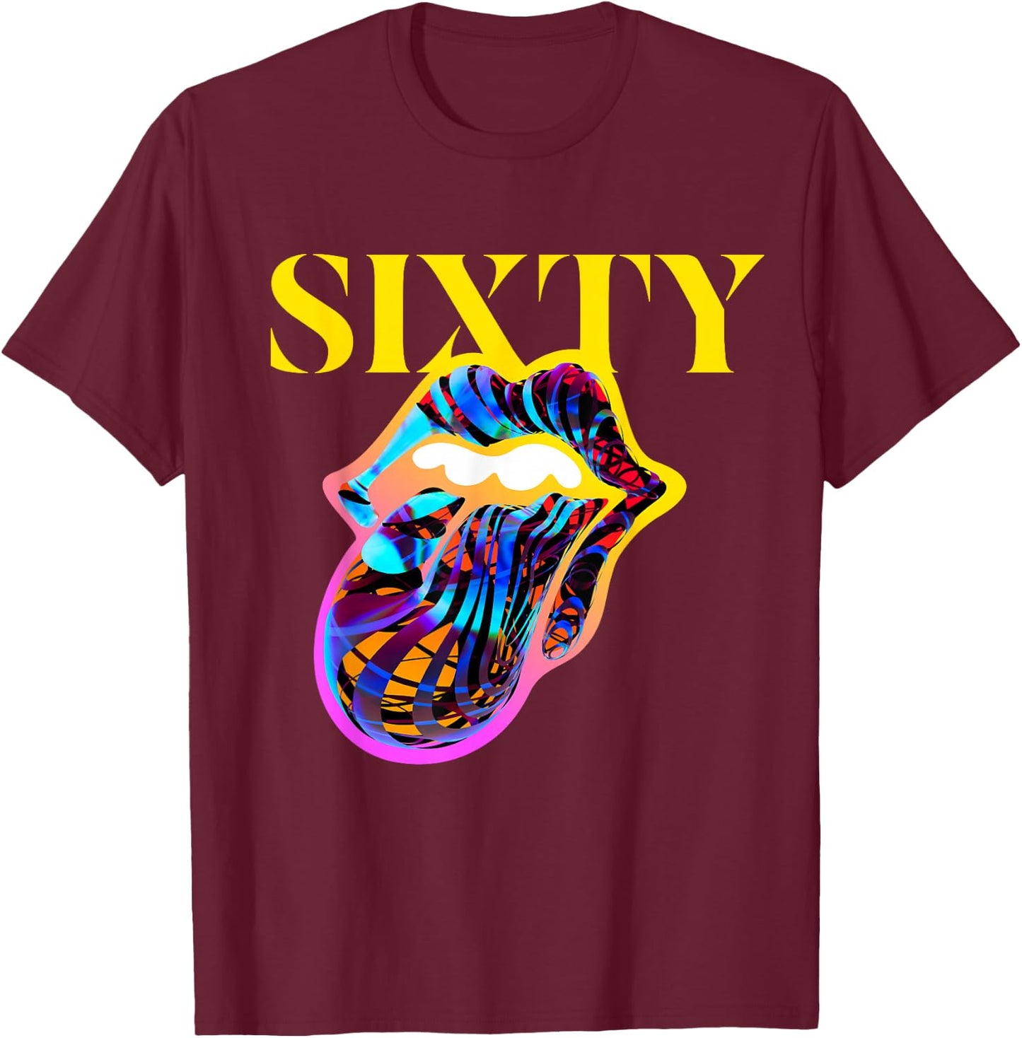 Official Rolling Stones Sixty Tongue T-Shirt - T-Shirt | Maroon