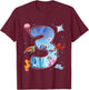 Kids 3rd Birthday Party Ocean 3 Year Old Sea Fish Aquarium Boy T-Shirt - T-Shirt | Maroon