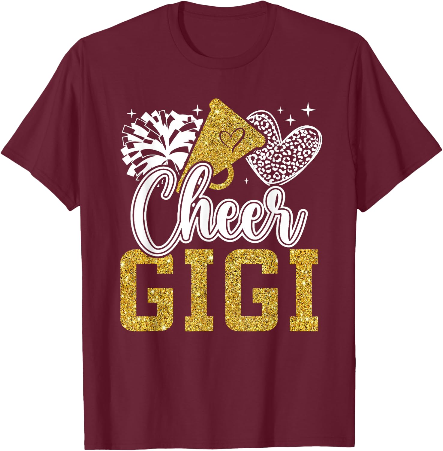 Cheer Gigi Of A Cheerleader Gigi Grandma Cheerleading Gigi T-Shirt - T-Shirt | Maroon
