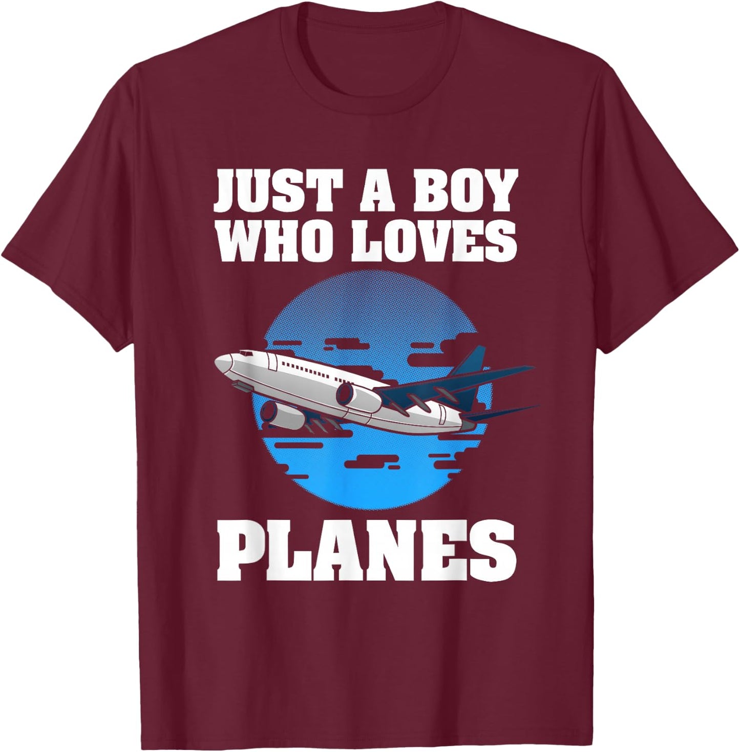 Funny Airplane Designs For Boys Men Plane Pilot Aviation T-Shirt - T-Shirt | Maroon