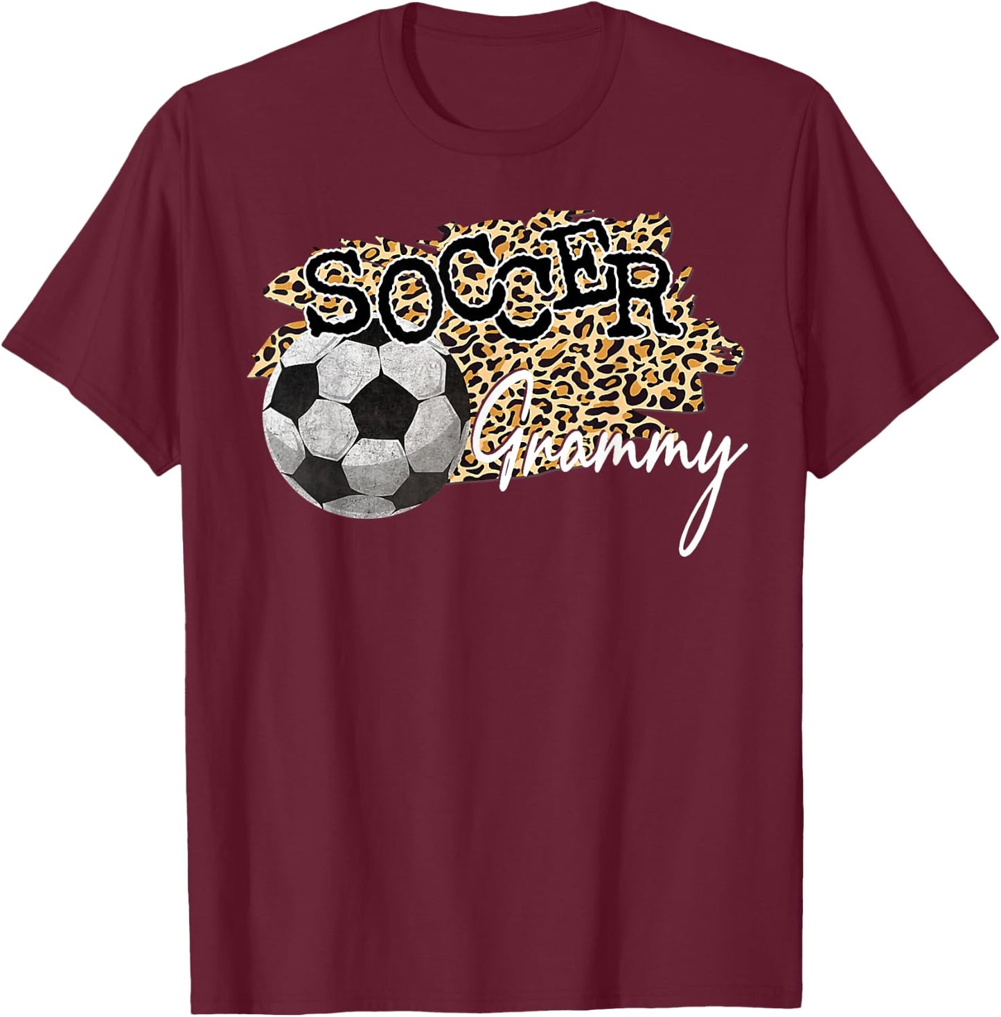 Soccer Grammy Leopard - Soccer Grammy T-Shirt - T-Shirt | Maroon