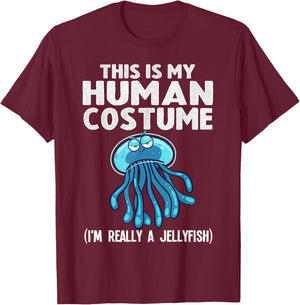 Funny Jellyfish Design For Kids Men Women Jellyfish Costume T-Shirt - T-Shirt | Maroon