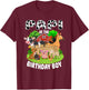 Papi of The Bday Boy Farm Animals Matching Farm Theme T-Shirt - T-Shirt | Maroon
