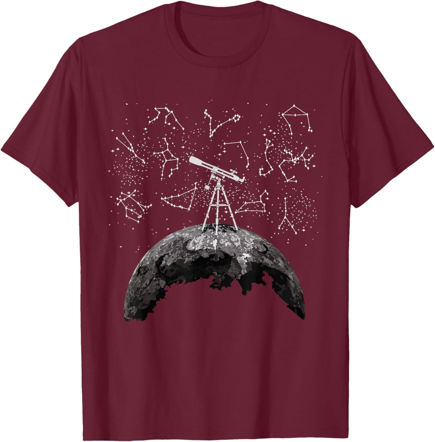 Moon Science - Astronomy Teacher, Astrophysician, Telescope T-Shirt - T-Shirt | Maroon
