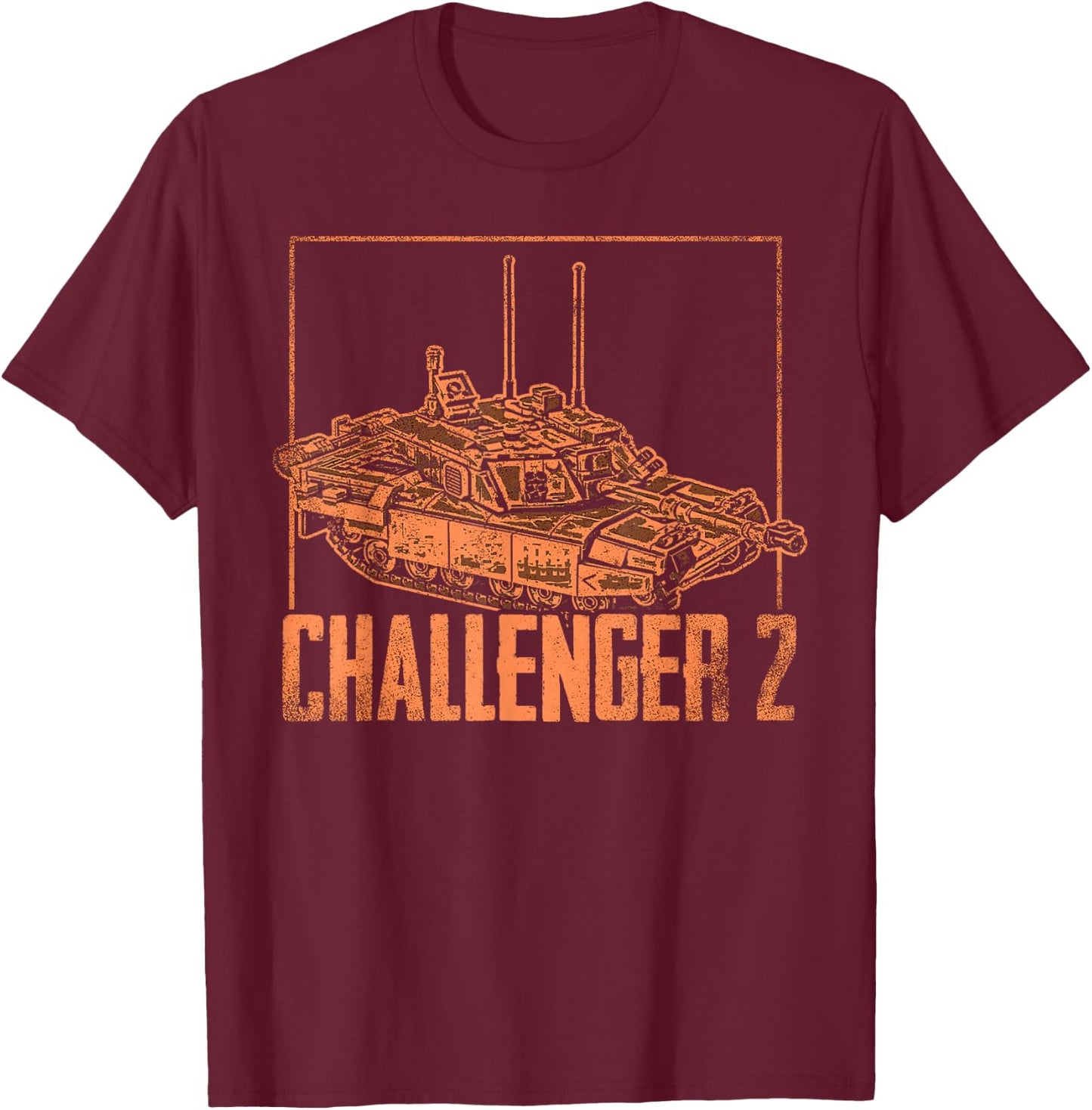 Challenger 2 Battle Tank United Kingdom British Military T-Shirt - T-Shirt | Maroon