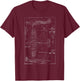 Spitfire IX WWII Blueprint Series Fighter Airplane T-Shirt - T-Shirt | Maroon
