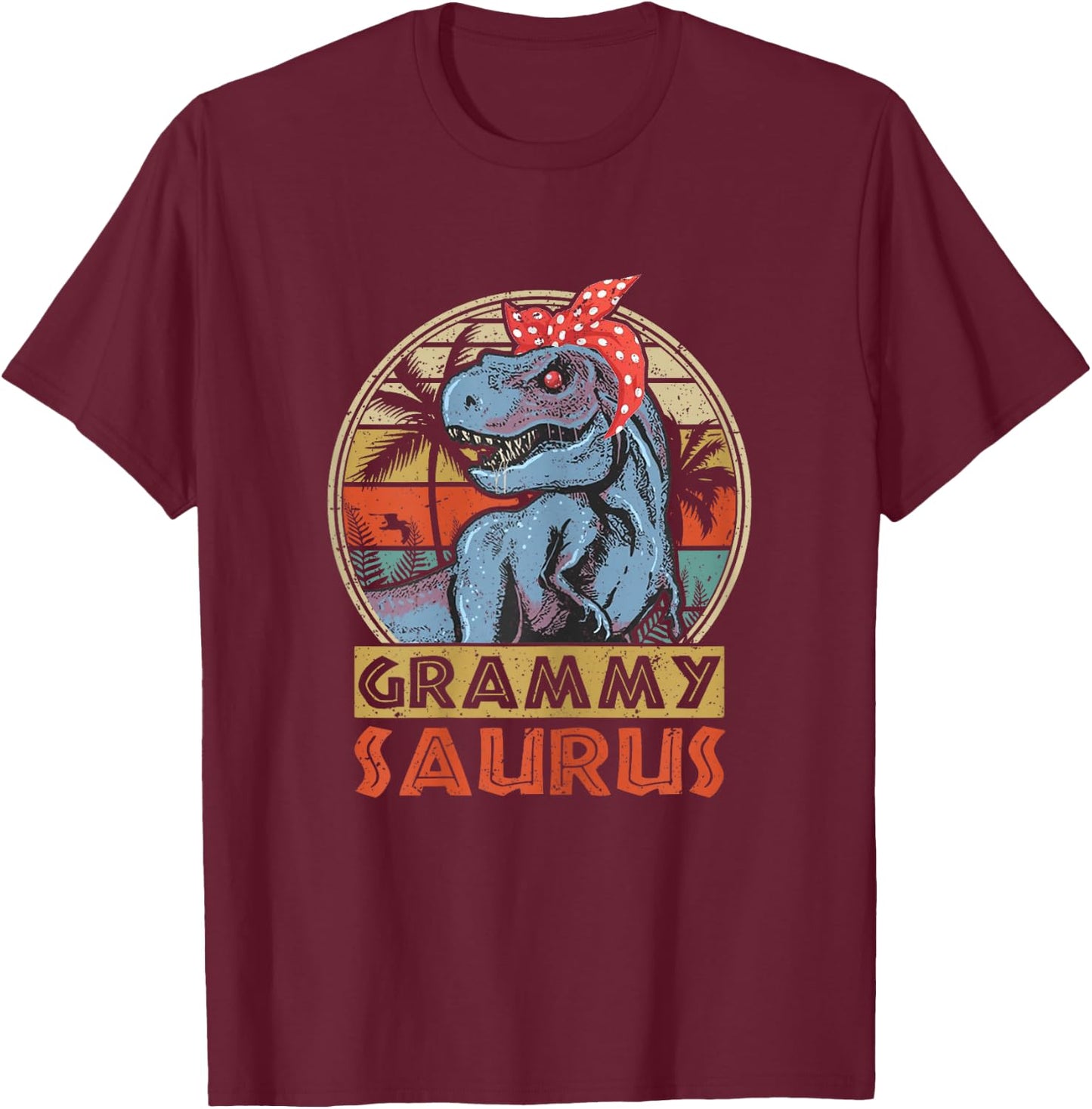 Grammysaurus T Rex Dinosaur Grammy Saurus Family Matching T-Shirt - T-Shirt | Maroon