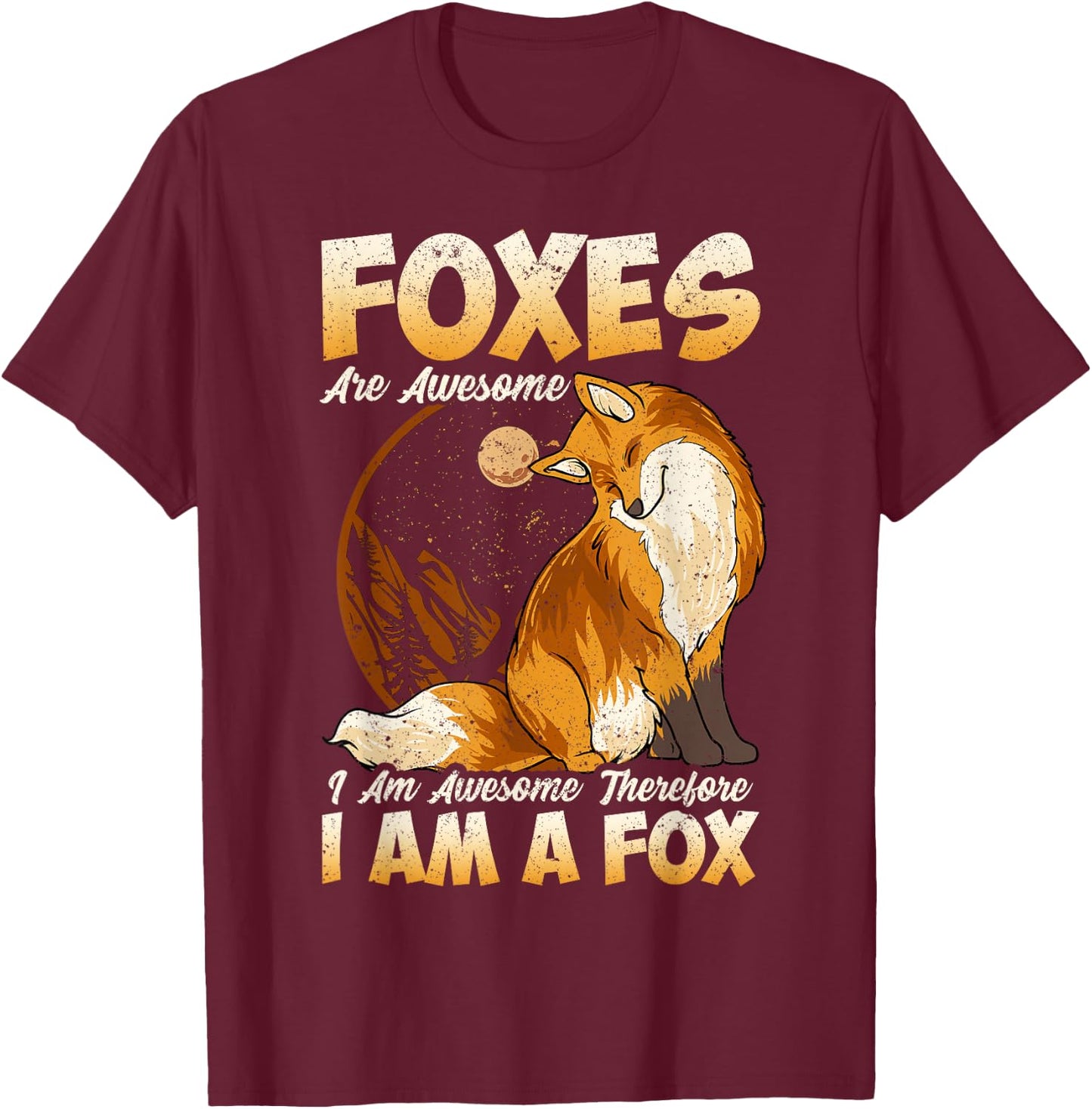 Fox Shirt Foxes Are Awesome Cute Fox Shirt Kids Girls Boys T-Shirt - T-Shirt | Maroon