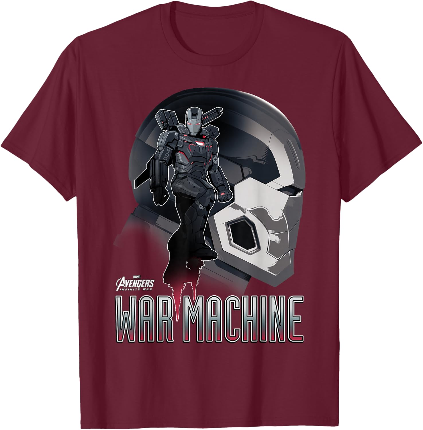 Marvel Infinity War War Machine Head Profile Graphic T-Shirt - T-Shirt | Maroon