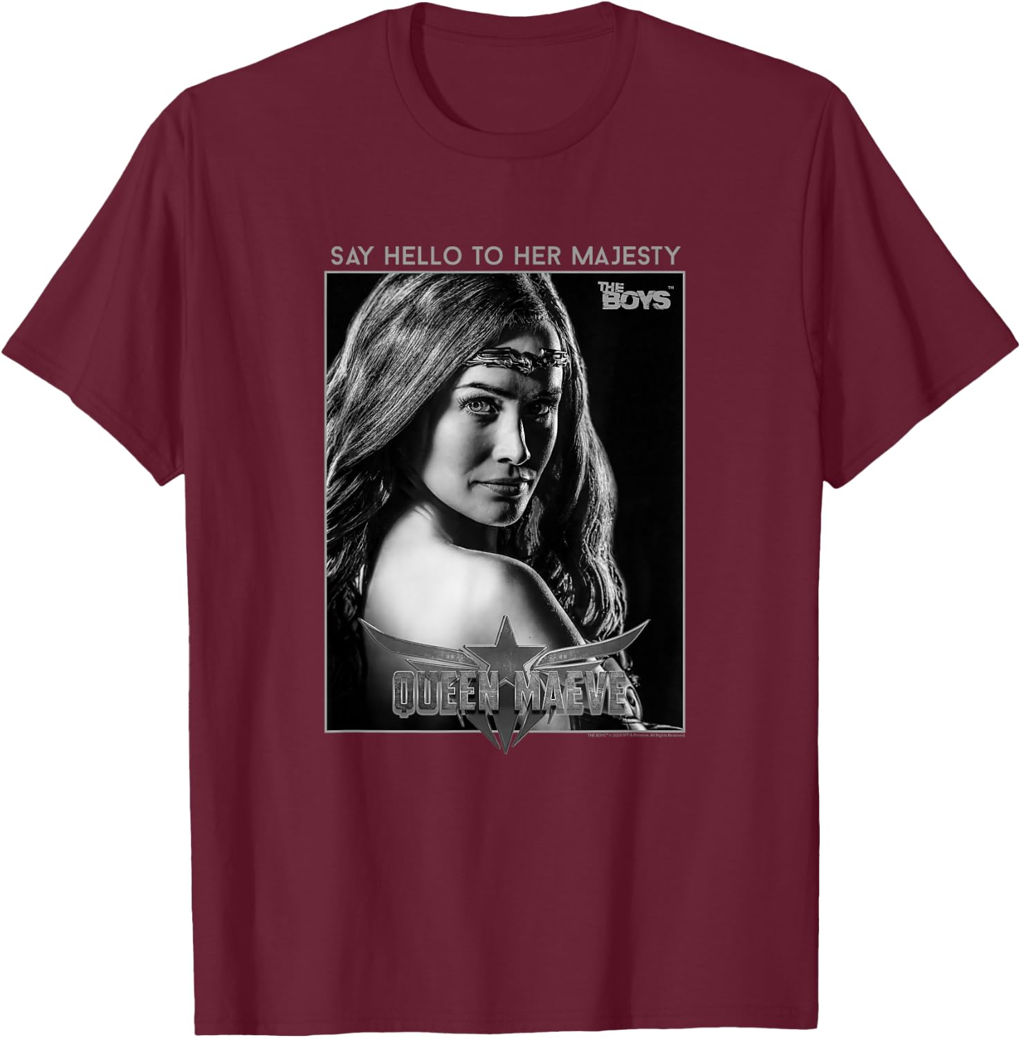The Boys Queen Maeve Portrait Superhero TV Show T-Shirt - T-Shirt | Maroon