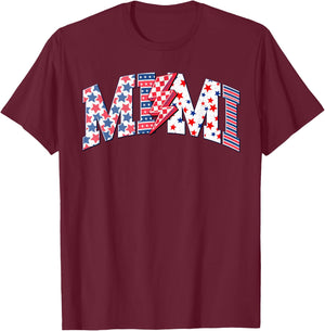 4th of July Mimi Lightning Bolt Stars Stripes Women T-Shirt - T-Shirt | Maroon