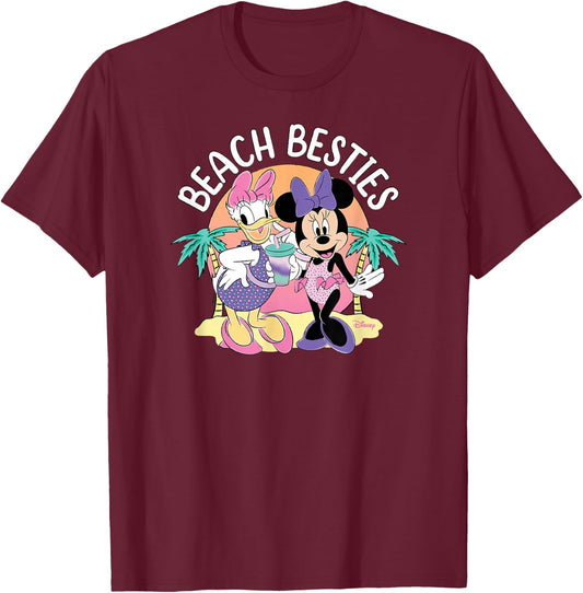 Disney - Minnie Daisy Beach Besties T-Shirt - T-Shirt | Maroon