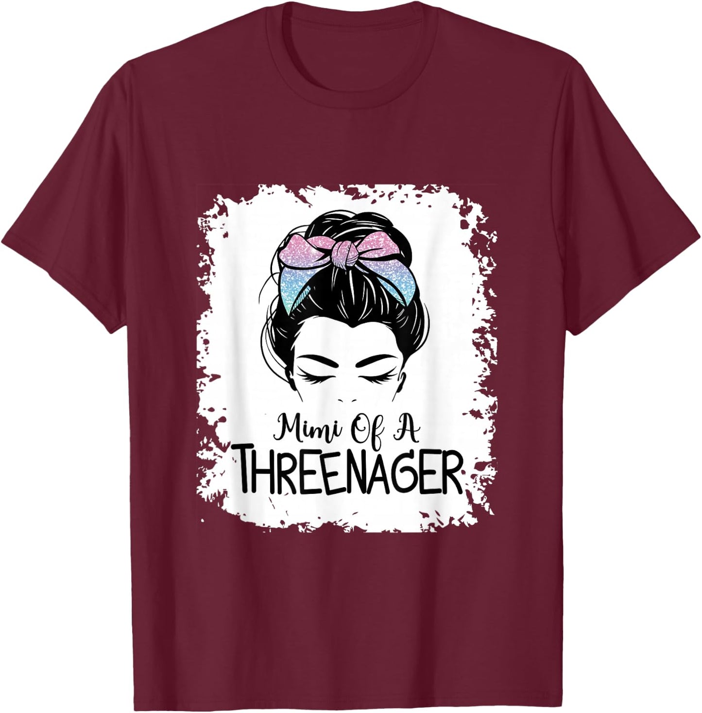 Mimi Of A Threenager Girl Mimi Birthday 3 Years T-Shirt - T-Shirt | Maroon