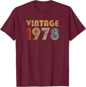 Vintage 1978 70s Retro 47th Birthday Gift Men Women T-Shirt - T-Shirt | Maroon