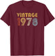 Vintage 1978 70s Retro 47th Birthday Gift Men Women T-Shirt - T-Shirt | Maroon