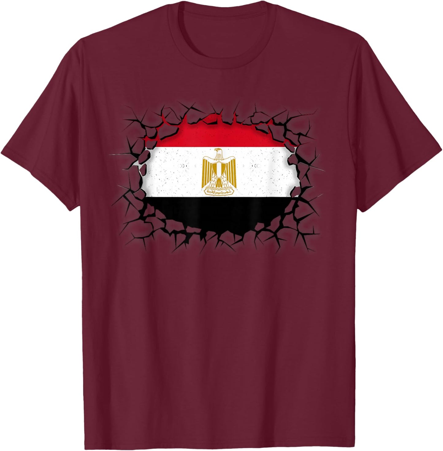 Egypt Flag Graphic T-Shirt - T-Shirt | Maroon