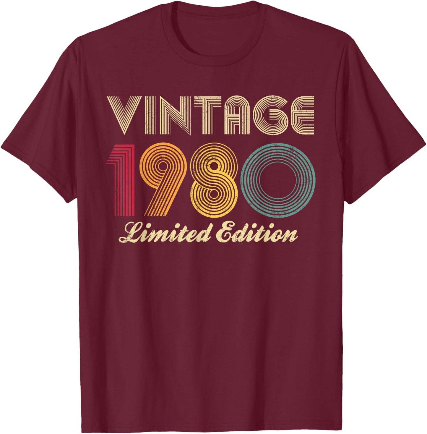 1980 45th Birthday Vintage Limited Edition 45 Years Old T-Shirt - T-Shirt | Maroon
