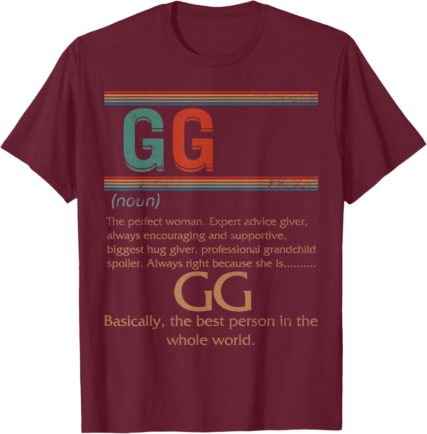 GG Definition Best Grandma Ever Mother's Day Christmas Vinta T-Shirt - T-Shirt | Maroon