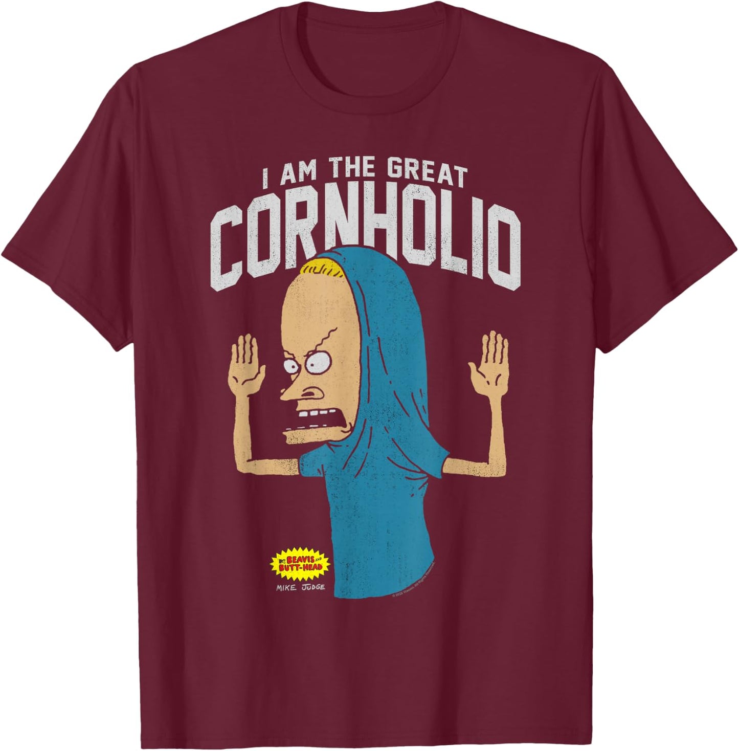 Beavis and Butt-Head I Am The Great Cornholio Small T-Shirt - T-Shirt | Maroon