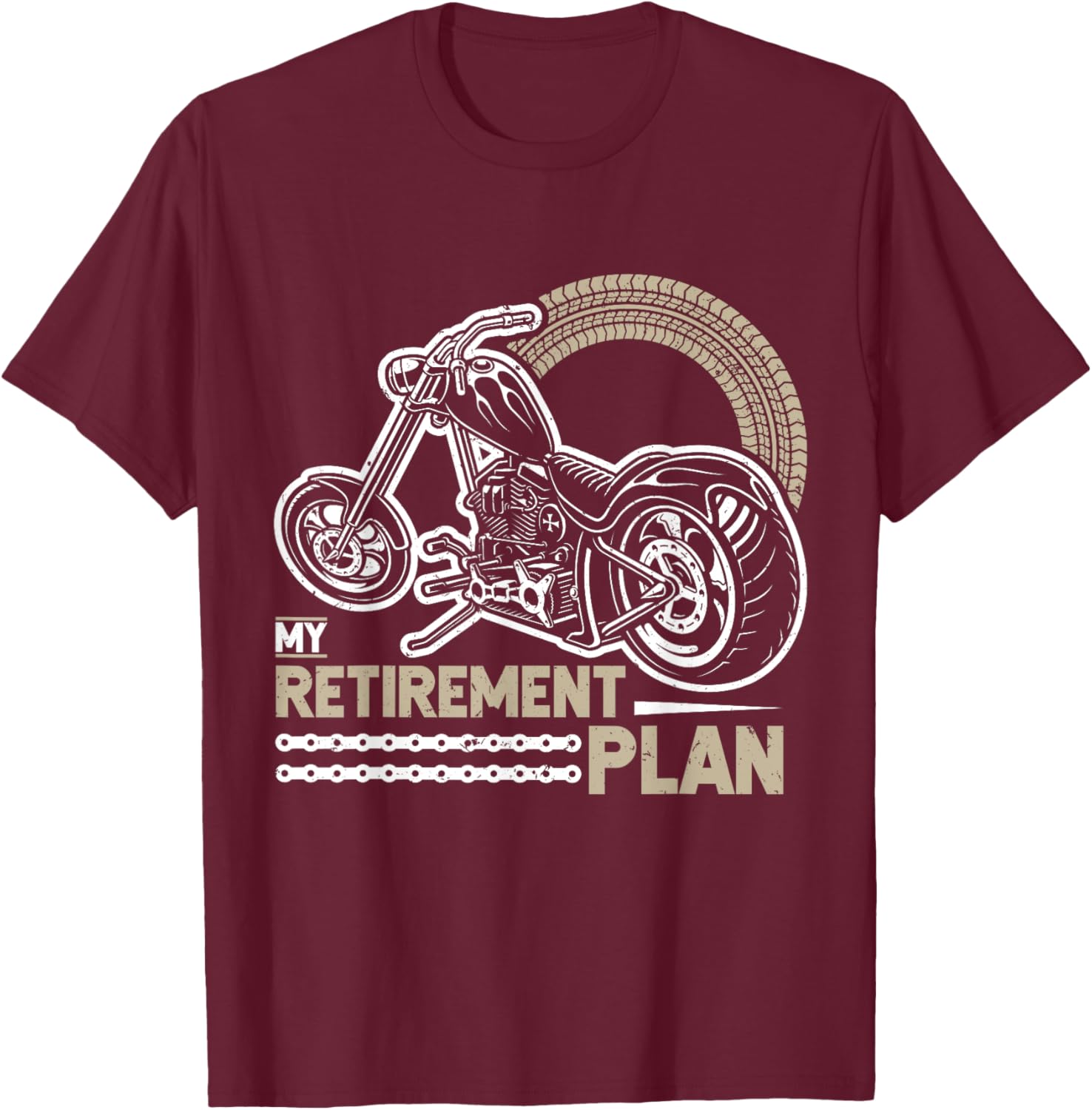 Classic Motorcycle Biker My Retirement Plan Grandpa T-Shirt - T-Shirt | Maroon