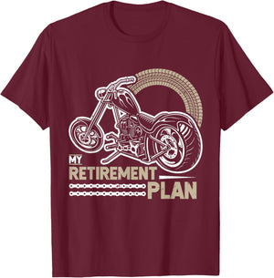 Classic Motorcycle Biker My Retirement Plan Grandpa T-Shirt - T-Shirt | Maroon