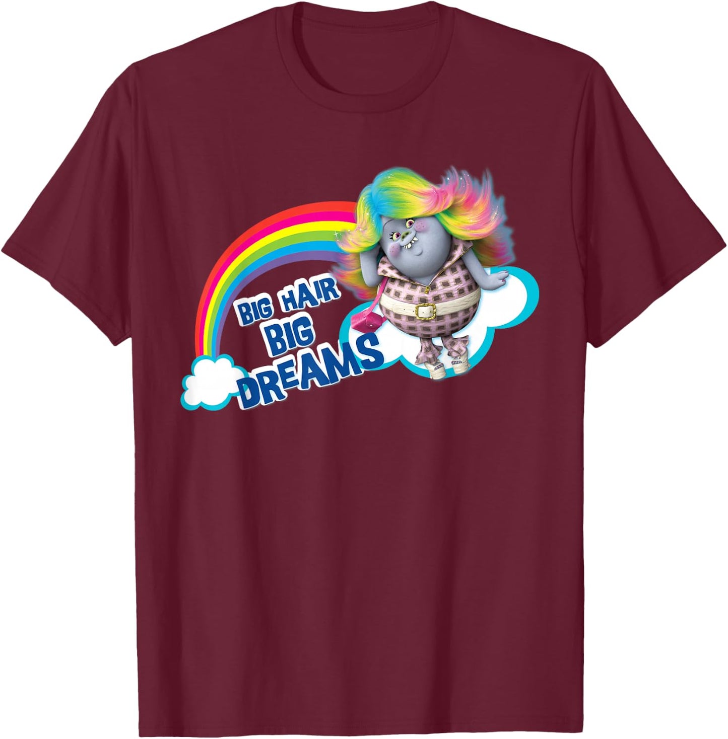 DreamWorks Trolls Big Hair Big Dreams Bridget T-Shirt - T-Shirt | Maroon