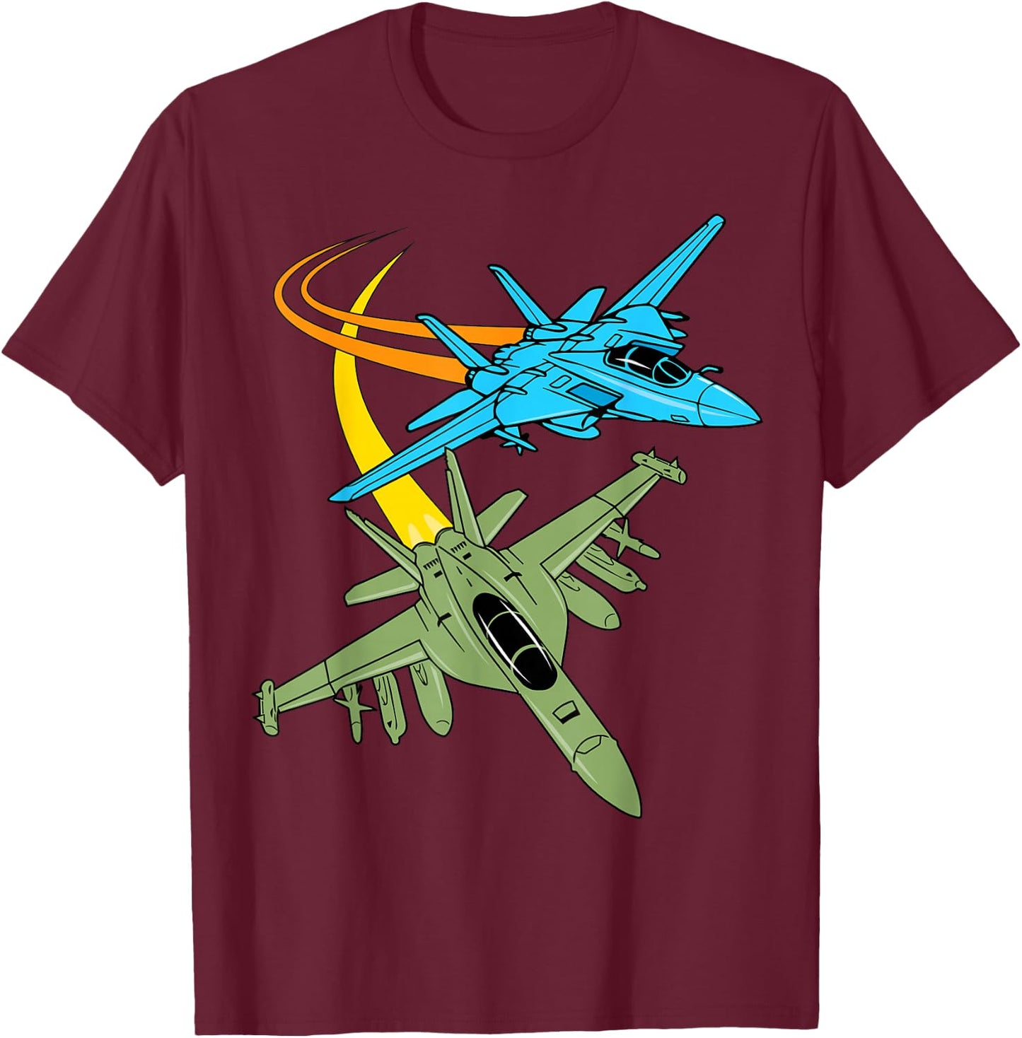 Fighter Jet Plane Future Pilot Aviation Airplanes Aircraft T-Shirt - T-Shirt | Maroon
