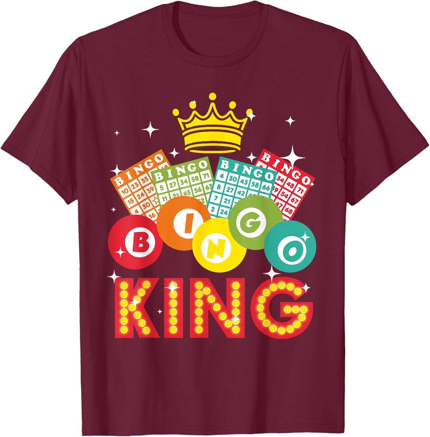 Cute Bingo Designs Dad Bingo Lovers Casino Players T-Shirt - T-Shirt | Maroon