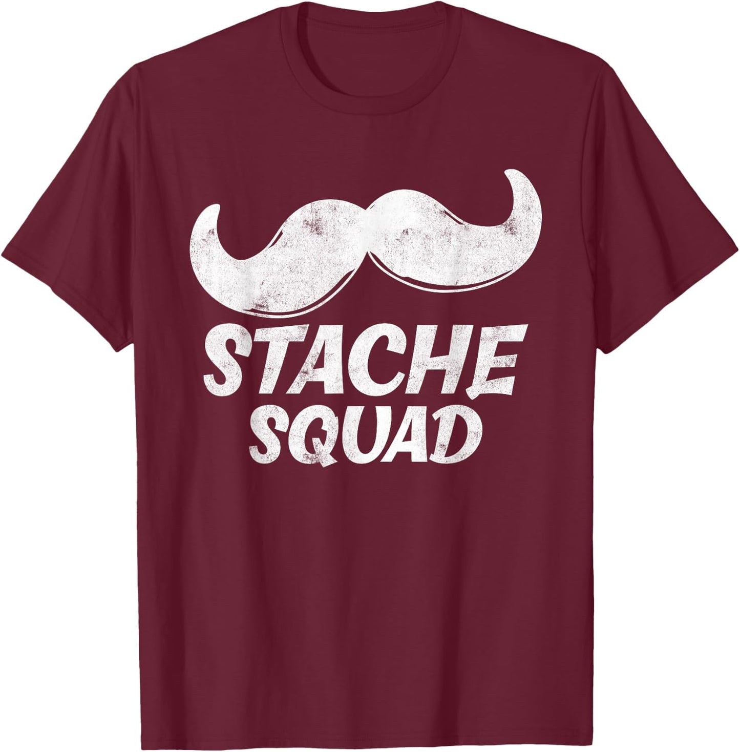 Stache Squad Mustache Group Costume Men Boy T-Shirt - T-Shirt | Maroon
