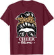 Cheer Mimi Messy Bun Hair Funny Cheerleader Mimi Leopard T-Shirt - T-Shirt | Maroon