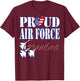 Proud Air Force Grandma Shirt US Heart Military Women T-Shirt - T-Shirt | Maroon