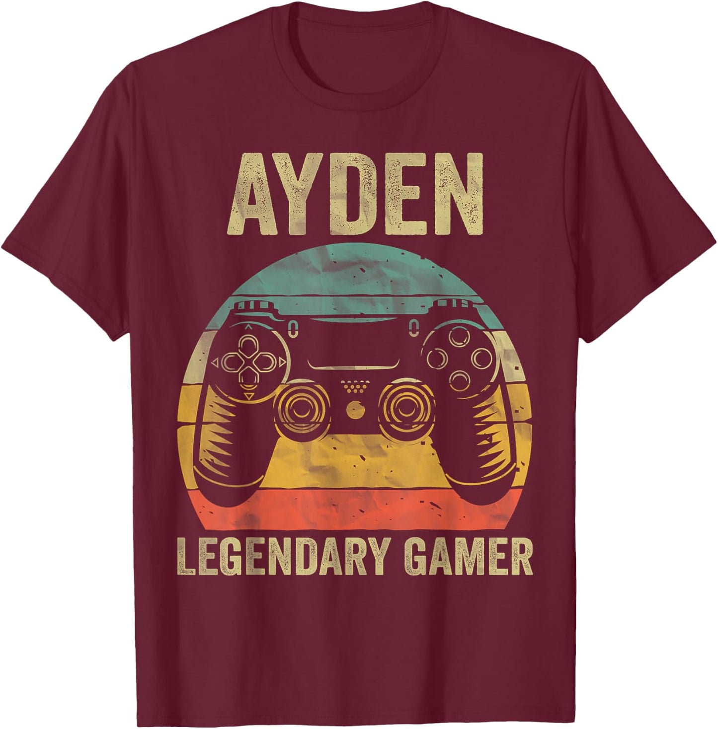 Personalized Legendary Gamer Shirt Ayden Name Video Gamer T-Shirt - T-Shirt | Maroon