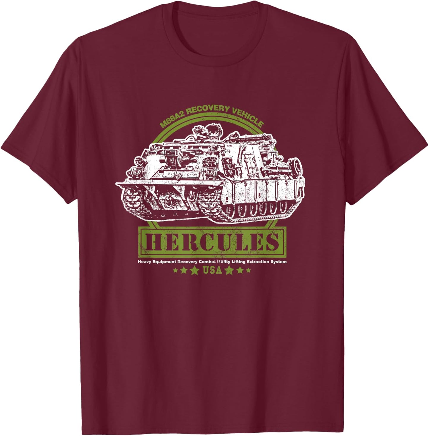 M88 Recovery Vehicle - M88A2 HERCULES ARV T-Shirt - T-Shirt | Maroon