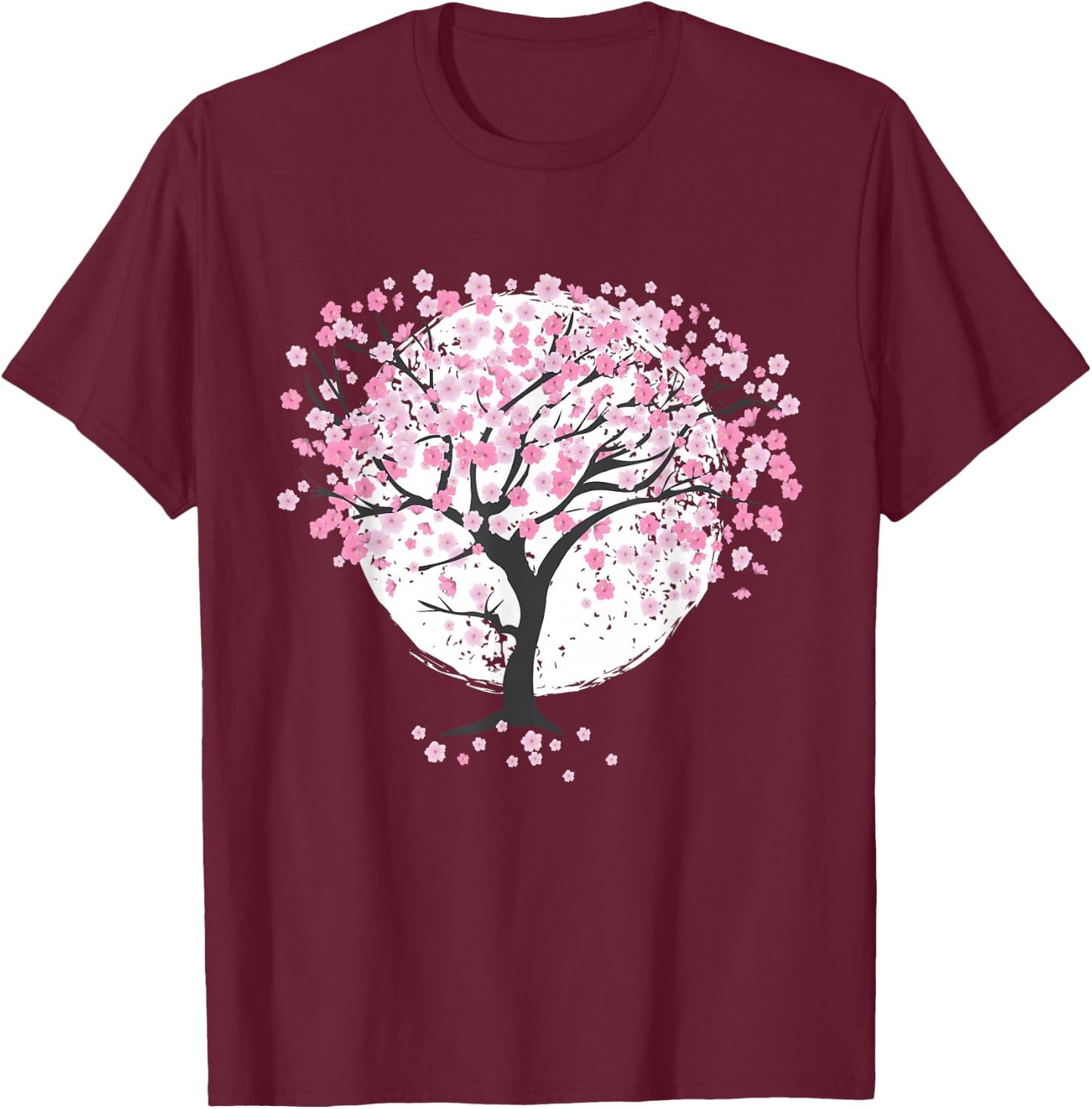 Cherry Blossoms, Cherry Tree, Japanese Blossoms, Spring Japanese T-Shirt - T-Shirt | Maroon