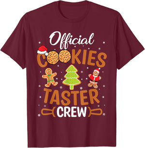 Official Cookie Taster Crew Christmas Baking Baker Team Xmas T-Shirt - T-Shirt | Maroon