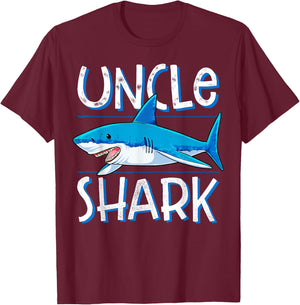 Uncle Shark T Shirt Family Matching Uncles Men Jawsome Gift T-Shirt - T-Shirt | Maroon