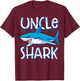 Uncle Shark T Shirt Family Matching Uncles Men Jawsome Gift T-Shirt - T-Shirt | Maroon