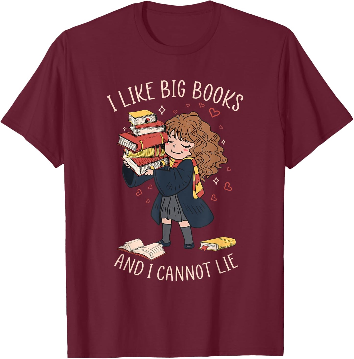 I Like Big Books And I Cannot Lie Reading Book Bookworm T-Shirt - T-Shirt | Maroon