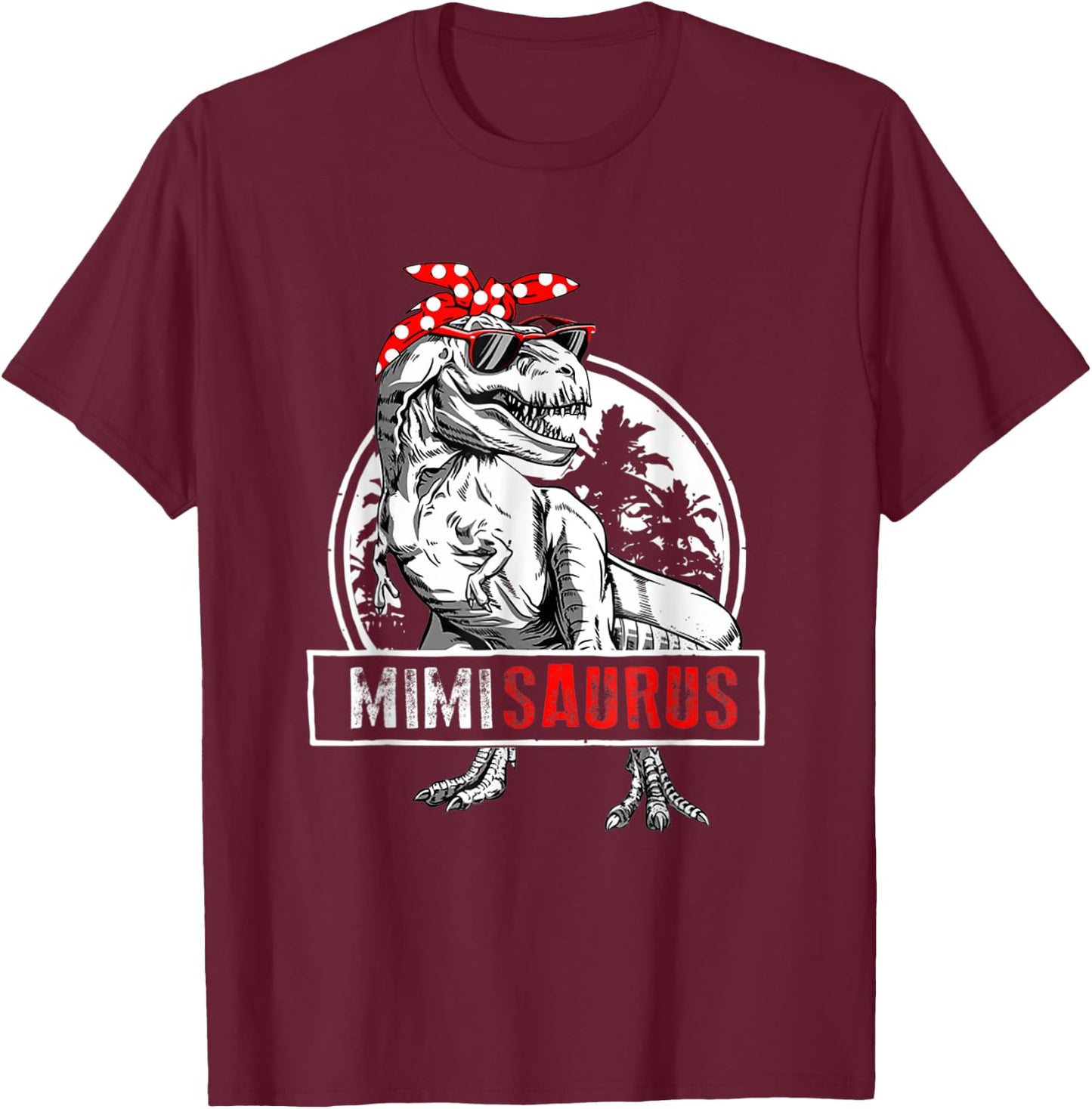 Mimisaurus T Rex Dinosaur Mimi Saurus Mother's Day T-Shirt - T-Shirt | Maroon