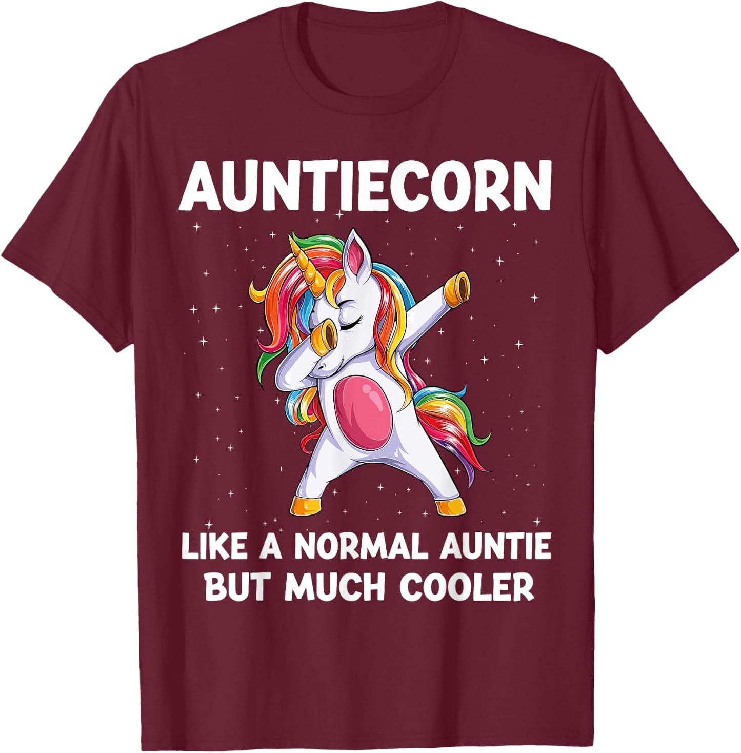 AuntieCorn Auntie Unicorn Birthday Family Matching Bday T-Shirt - T-Shirt | Maroon