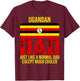 Vintage Ugandan Dad Uganda Flag Design For Father's Day T-Shirt - T-Shirt | Maroon
