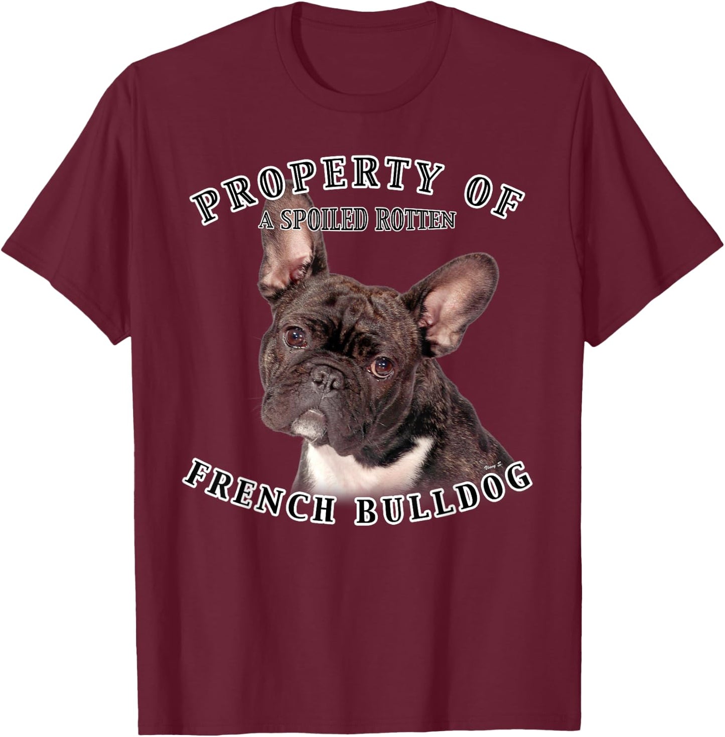 French Bulldog Brindle Owner Funny French Bulldog T-Shirt - T-Shirt | Maroon
